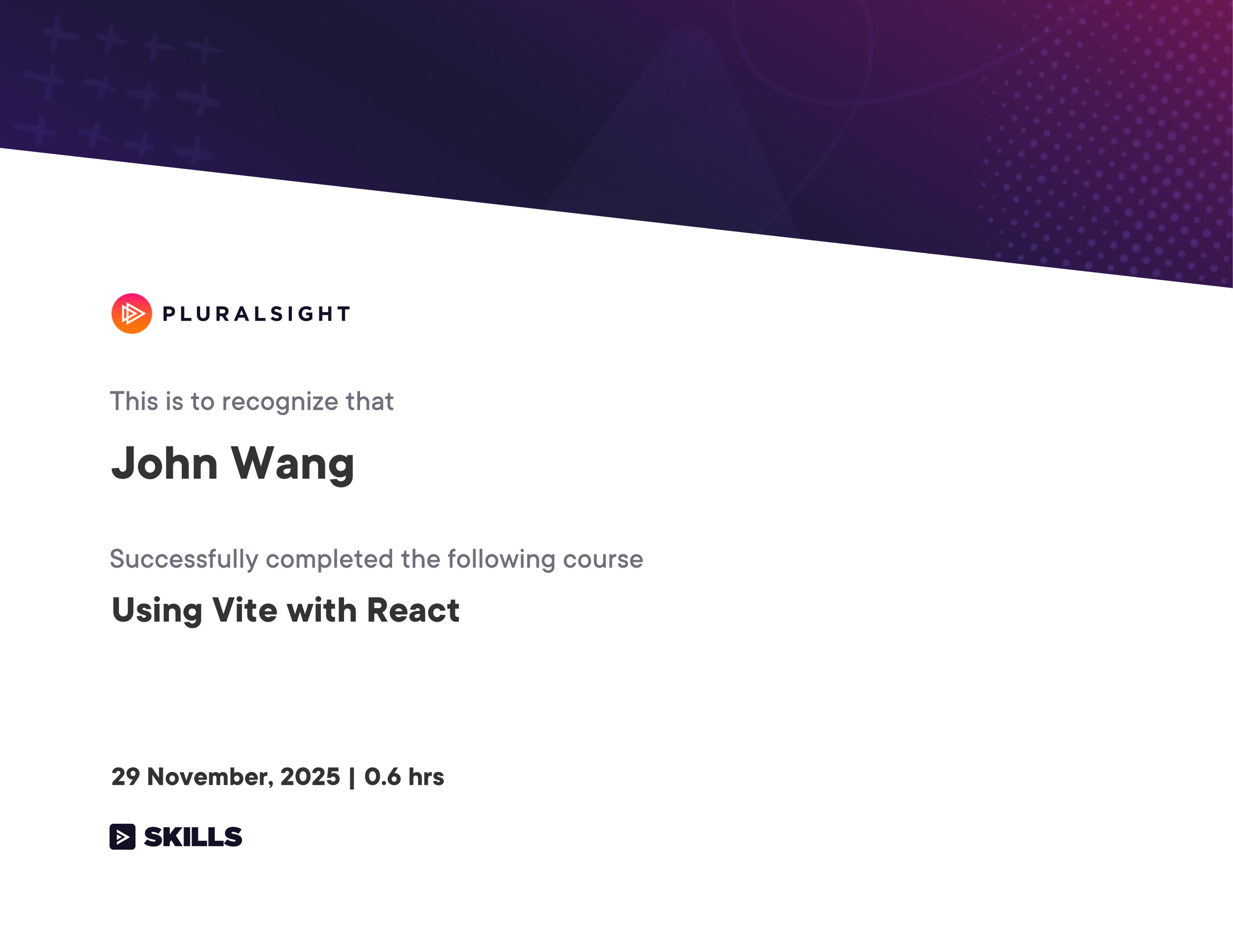 John's Using Vite with React from Pluralsight by Zachary Bennett