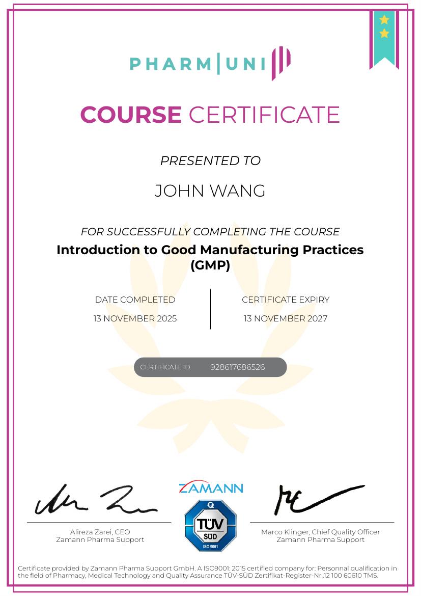 John's Introduction to Good Manufacturing Practices (GMP) from Pharmuni