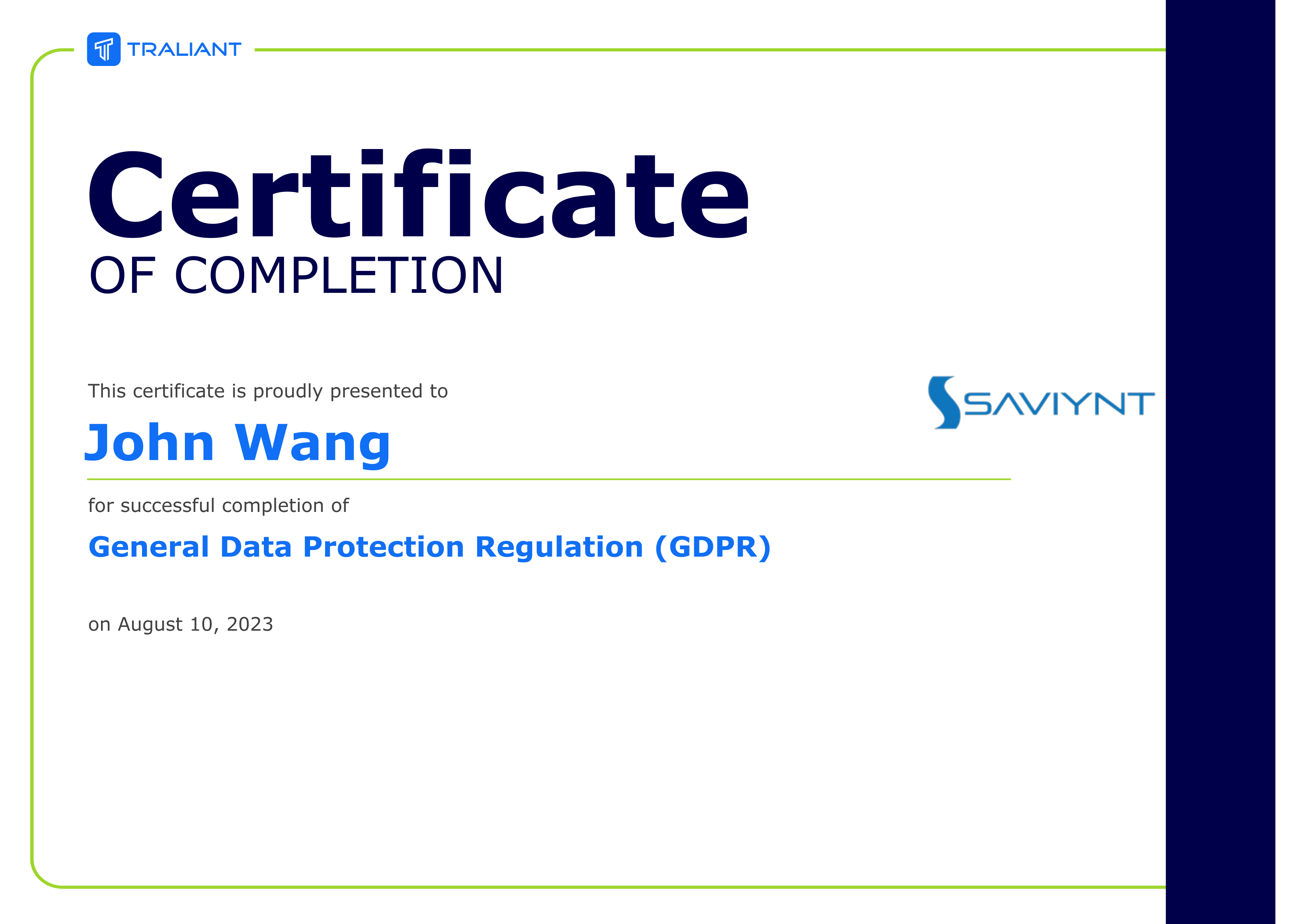 John's General Data Protection Regulation (GDPR) 