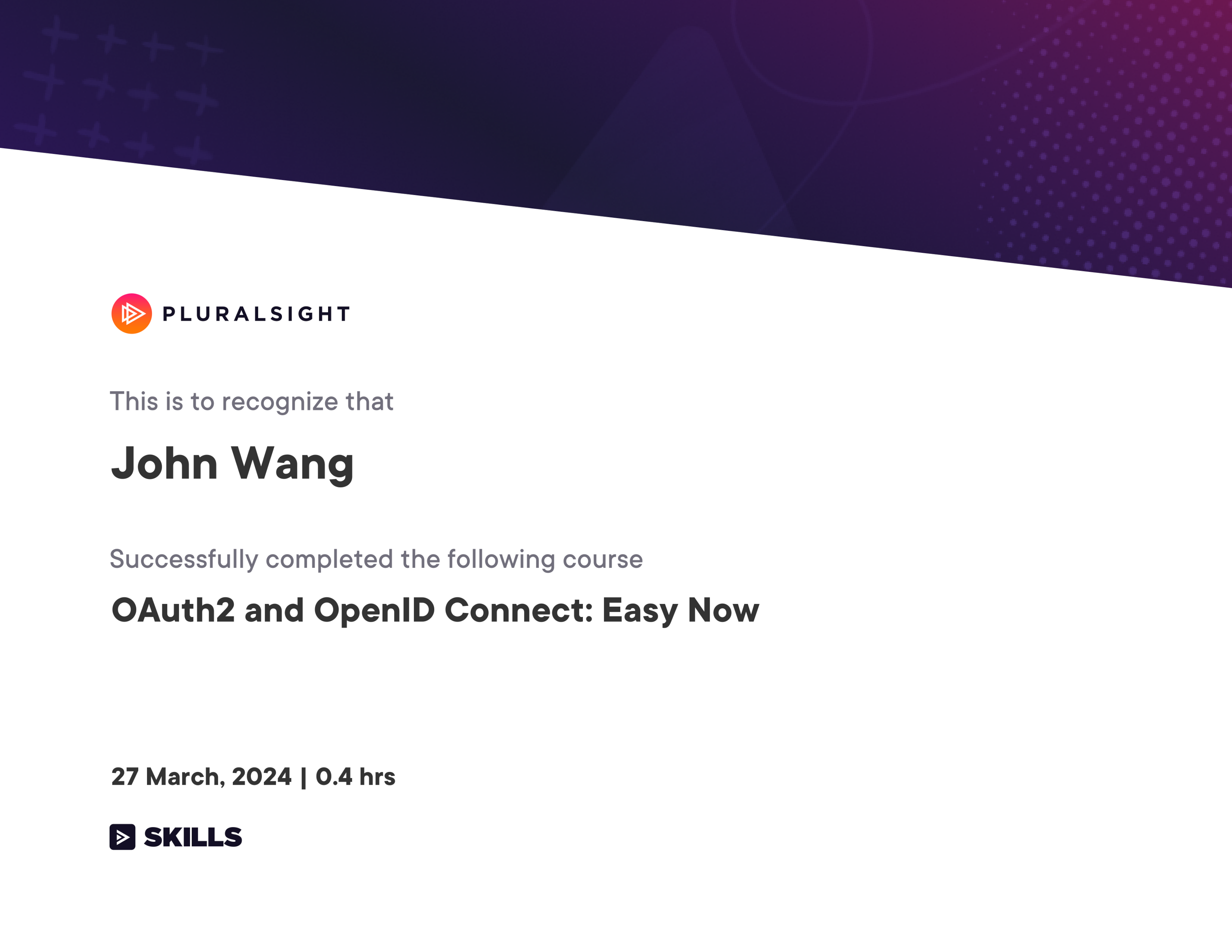 John's OAuth2 and OpenID Connect: Easy Now from Pluralsight by Roland Guijt
