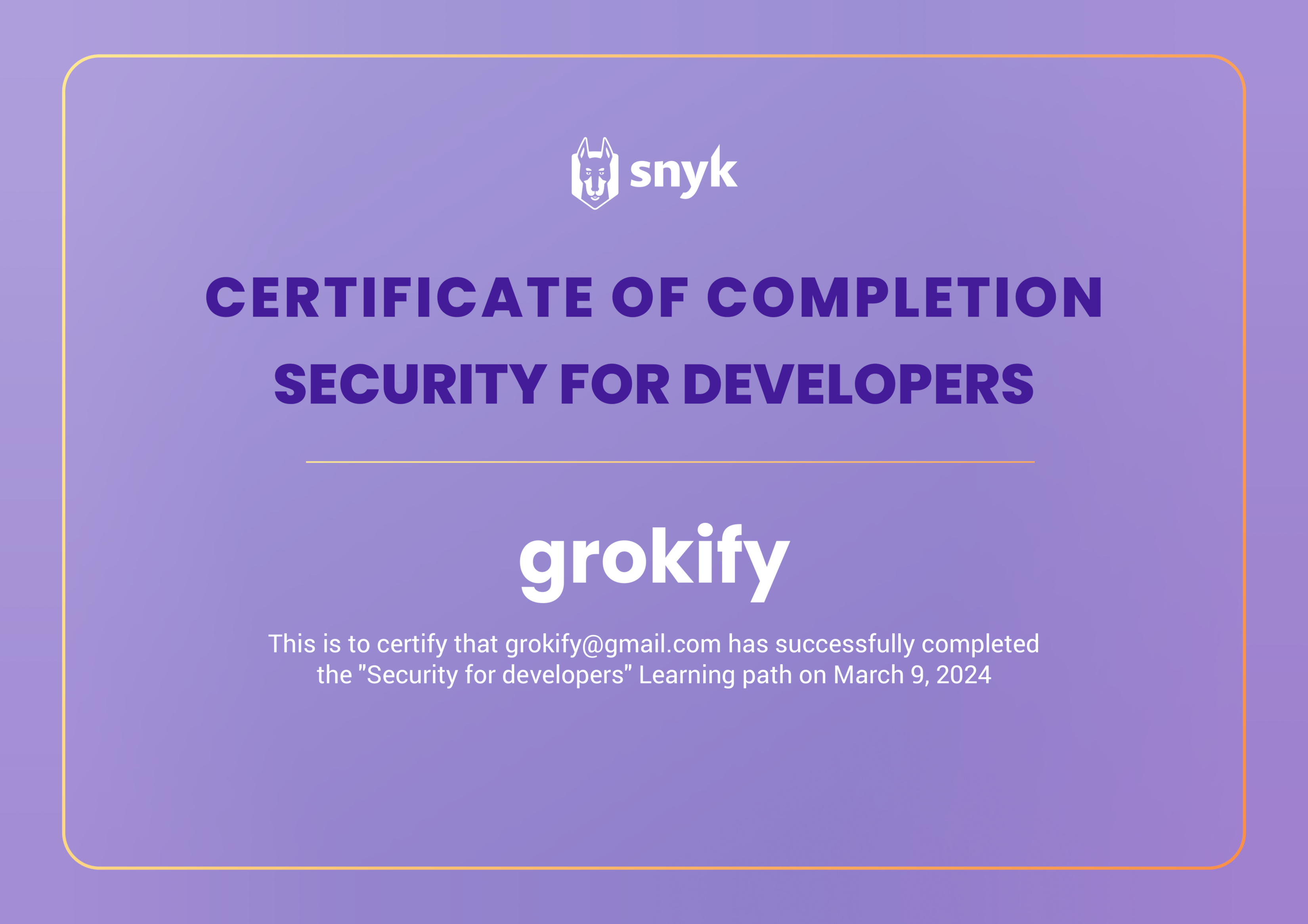 John's Security for Developers from Snyk
