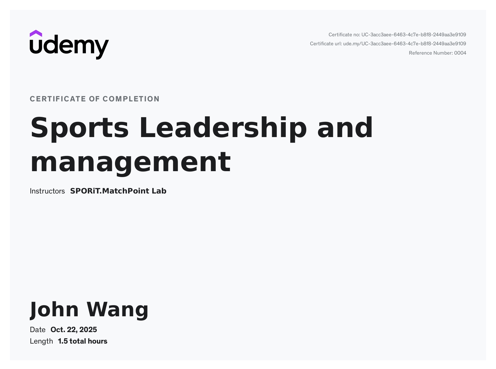 John's Sports Leadership and management from Udemy by Neal Pilson