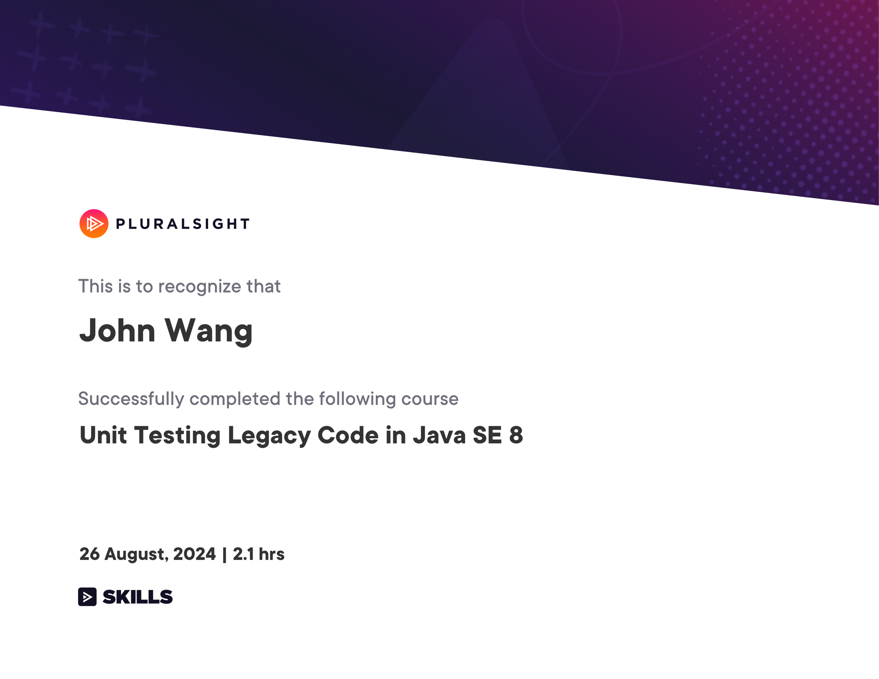 John's Unit Testing Legacy Code in Java SE 8 from Pluralsight by Jim Weaver