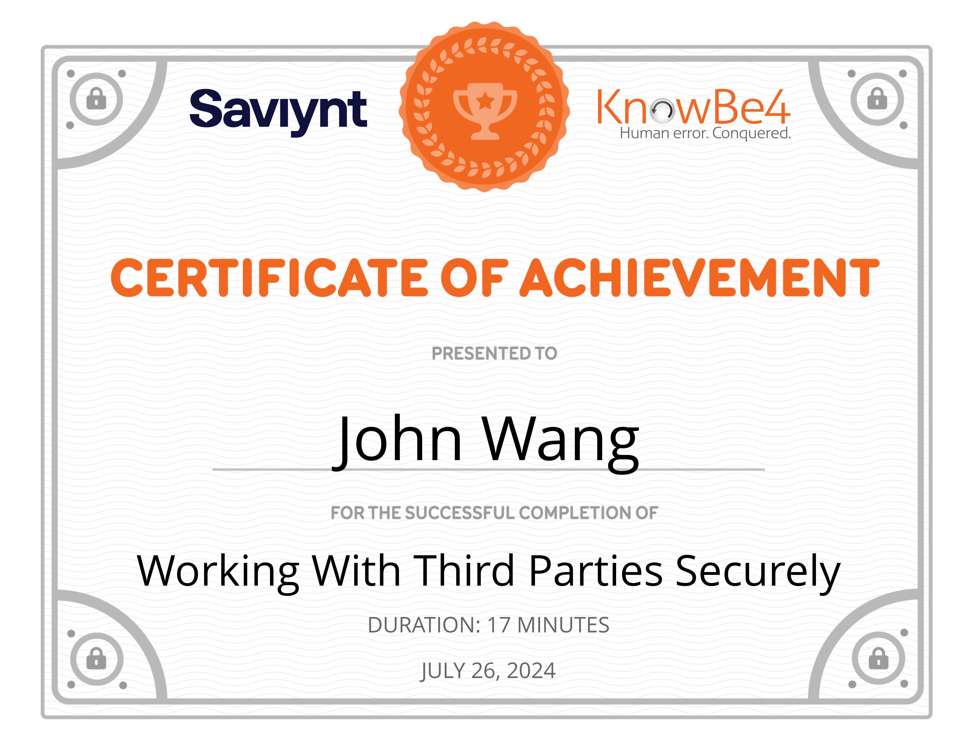 John's Working With Third Parties Securely from KnowBe4