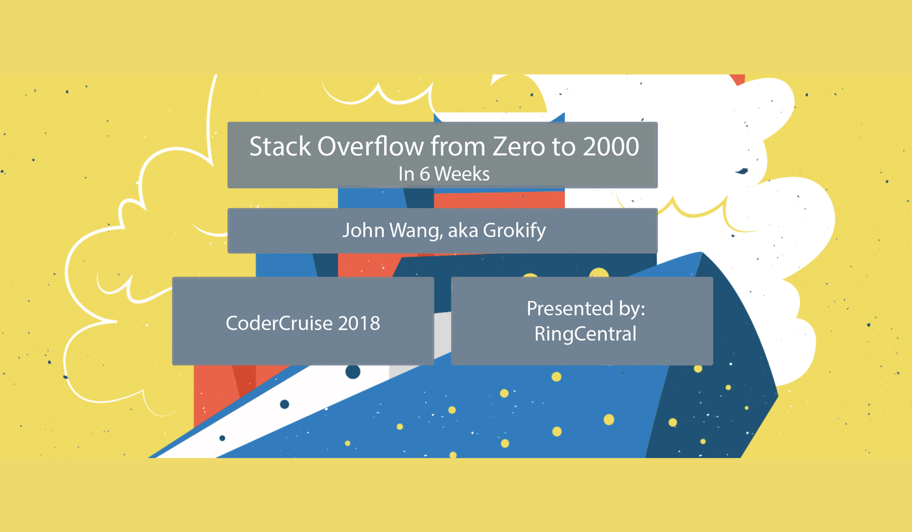 Stack Overflow from 0 to 2000 in 6 Weeks title slide